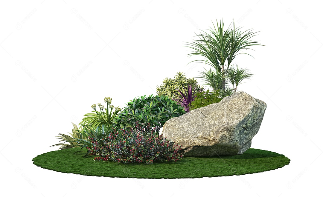 Rocha pedreira sobre fundo moitas e matos