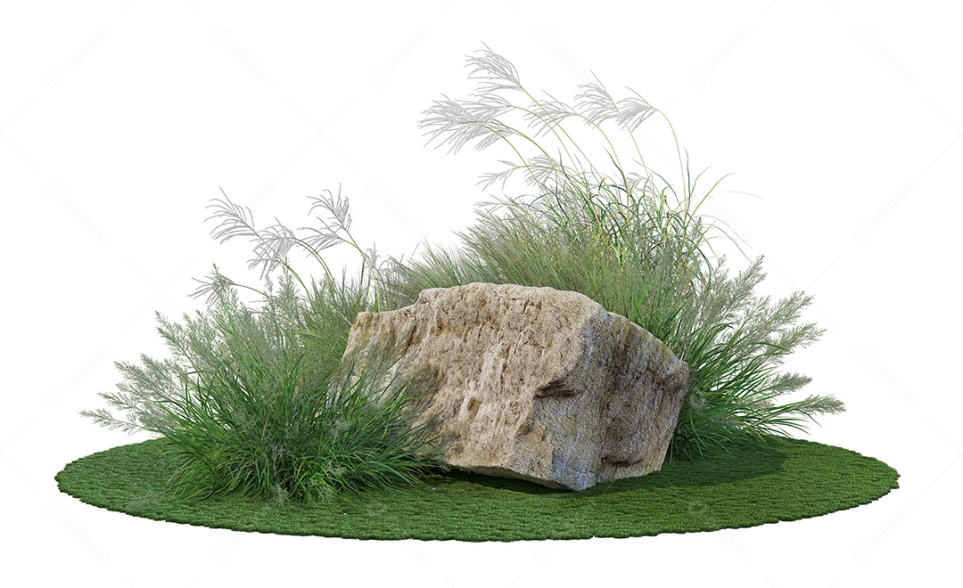 Rocha pedreira sobre fundo moitas e matos