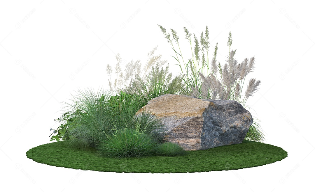 Rocha pedreira sobre fundo moitas e matos