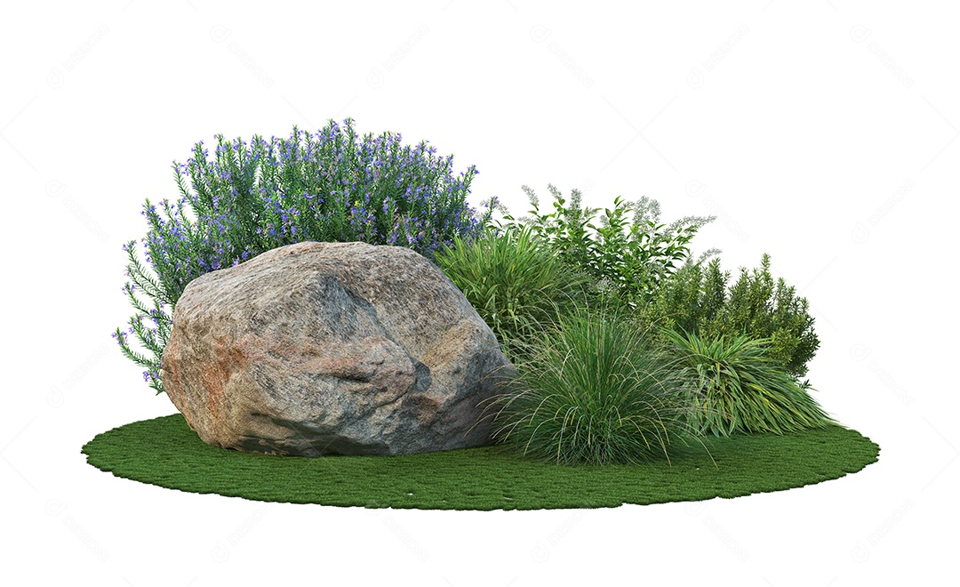 Rocha pedreira sobre fundo moitas e matos