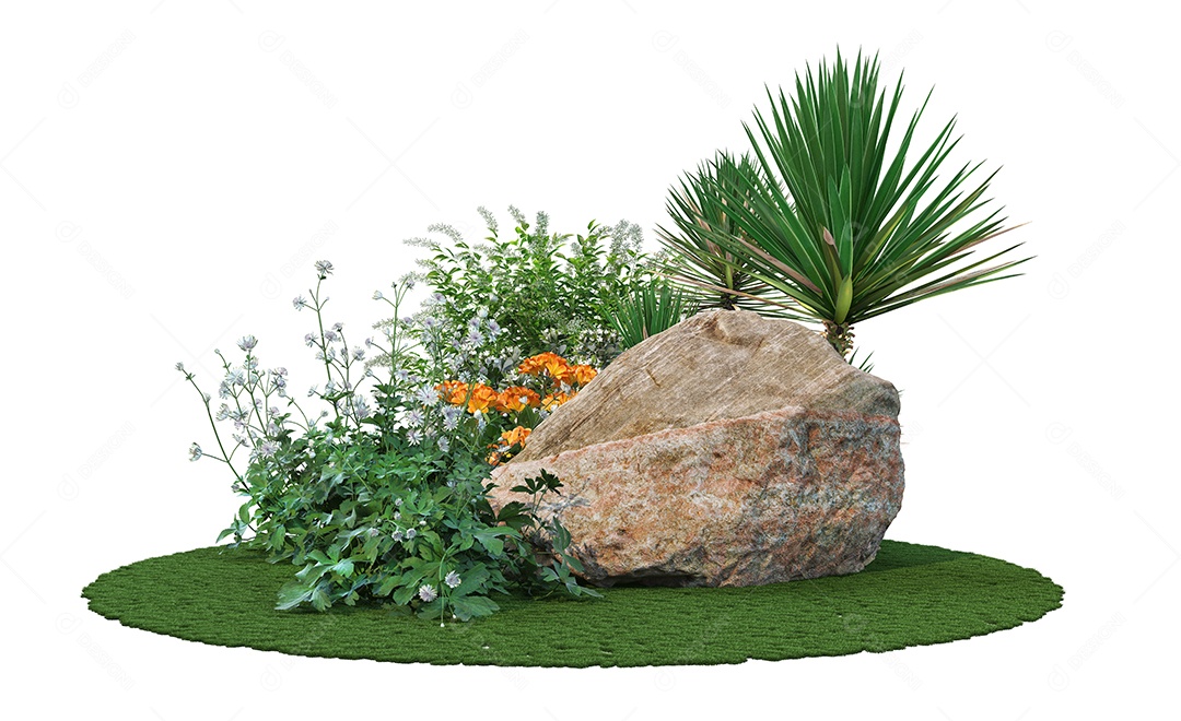 Rocha pedreira sobre fundo moitas e matos