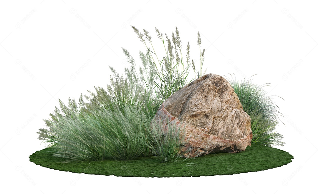 Rocha pedreira sobre fundo moitas e matos