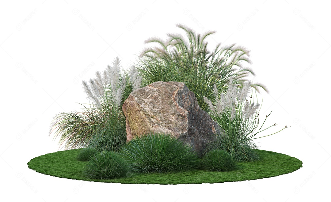 Rocha pedreira sobre fundo moitas e matos