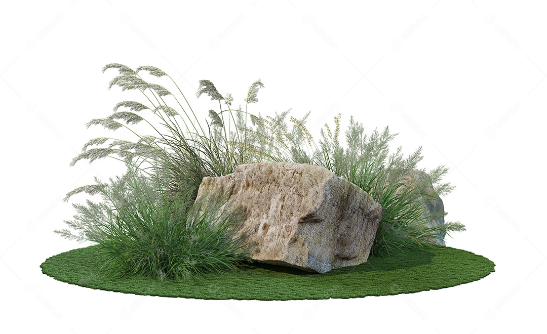 Rocha pedreira sobre fundo moitas e matos