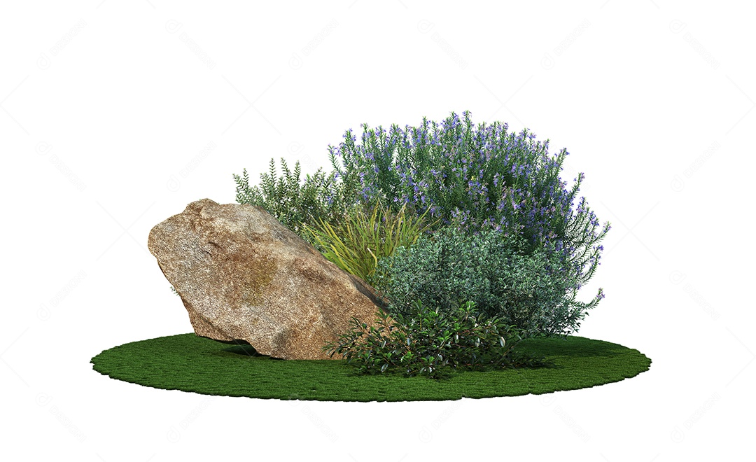 Rocha pedreira sobre fundo moitas e matos