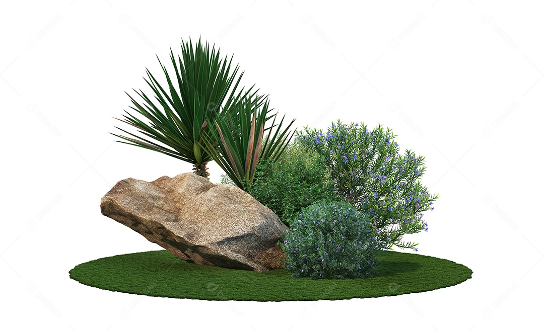 Rocha pedreira sobre fundo moitas e matos