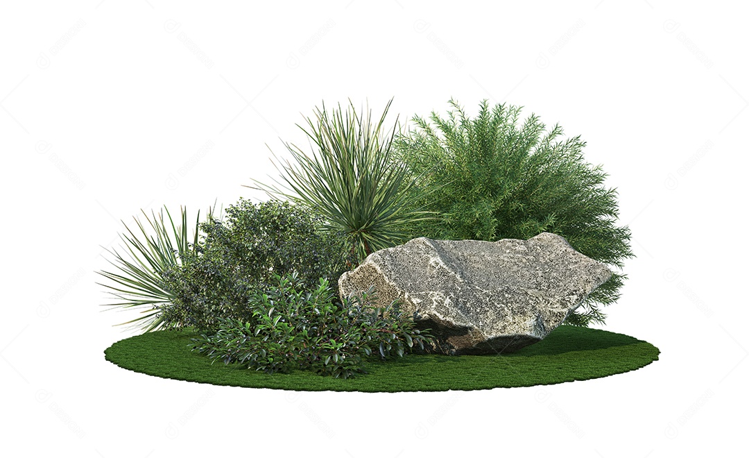 Rocha pedreira sobre fundo moitas e matos