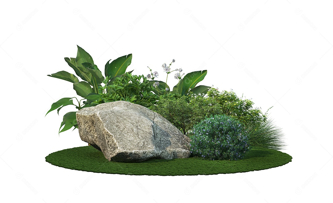 Rocha pedreira sobre fundo moitas e matos