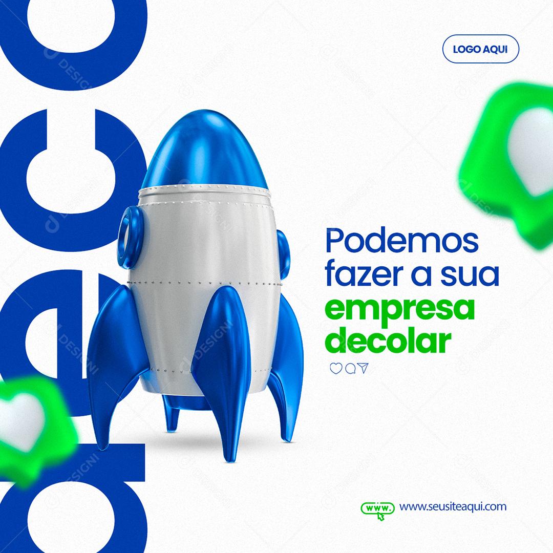 Social Media Marketing Digital Podemos Fazer a Sua Empresa Decolar PSD Editável