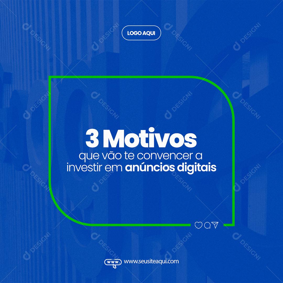 Social Media Marketing Digital 3 Motivos Que Vão te Convencer PSD Editável