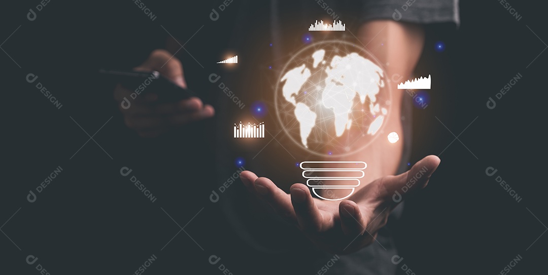 Análise e conceito de crescimento de tecnologia financeira e bancária