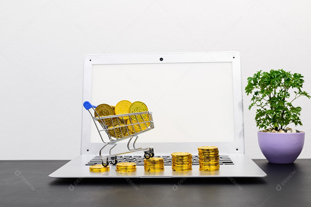 Conceito de crescimento financeiro em um negócio empilhado na mesa do escritório