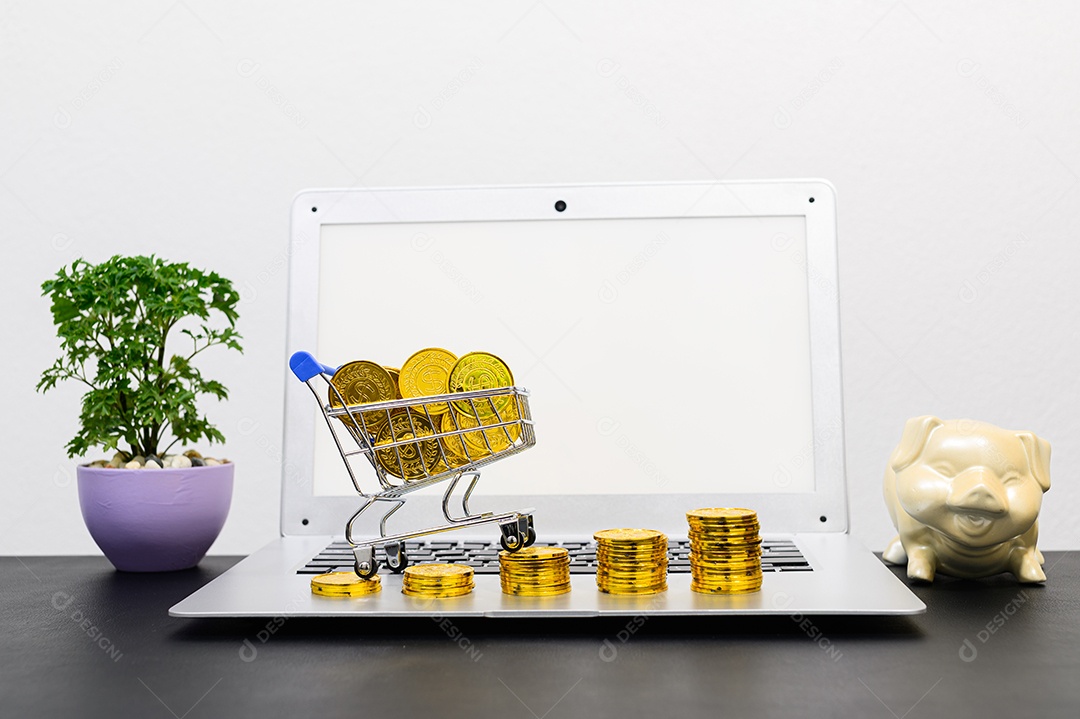 Conceito de crescimento financeiro em um negócio empilhado na mesa do escritório