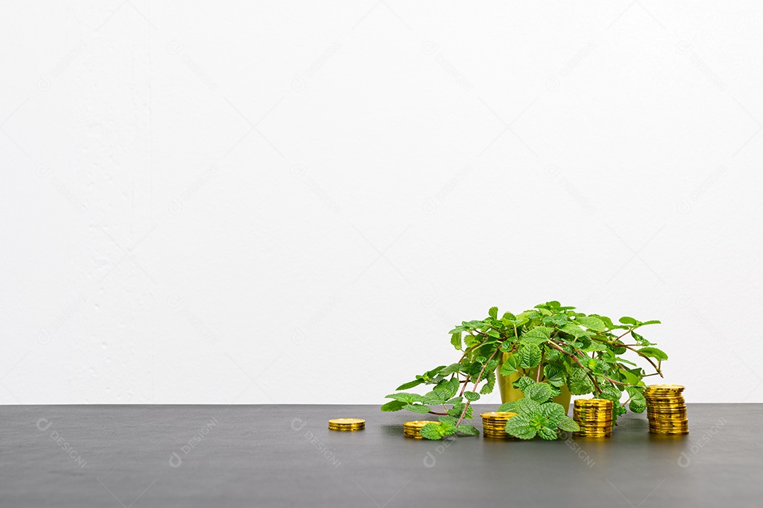 Conceito de crescimento financeiro em um negócio empilhado na mesa do escritório