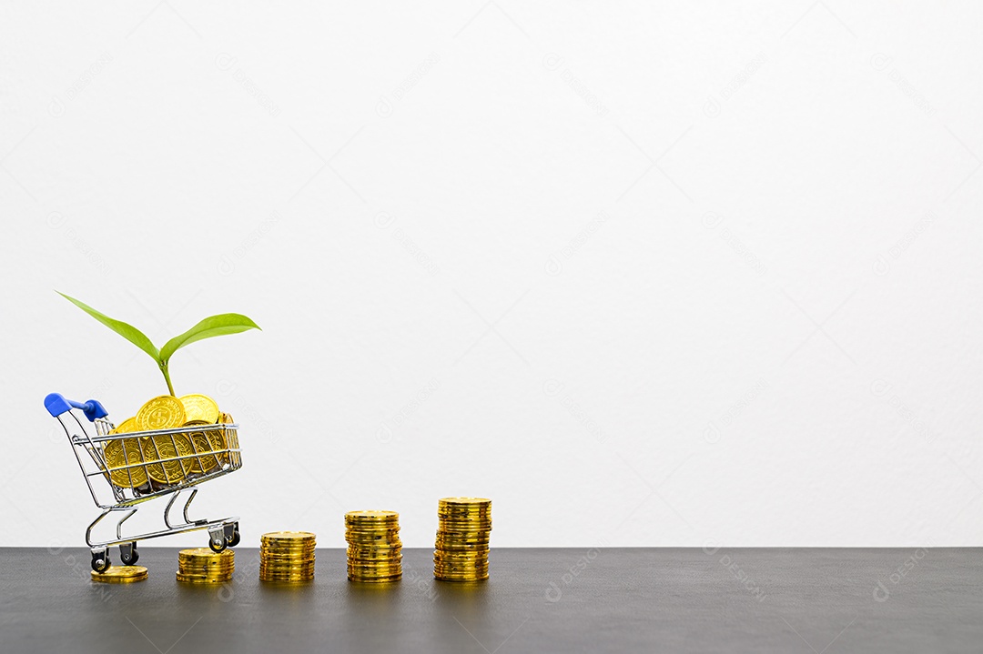 Conceito de crescimento financeiro em um negócio empilhado na mesa do escritório