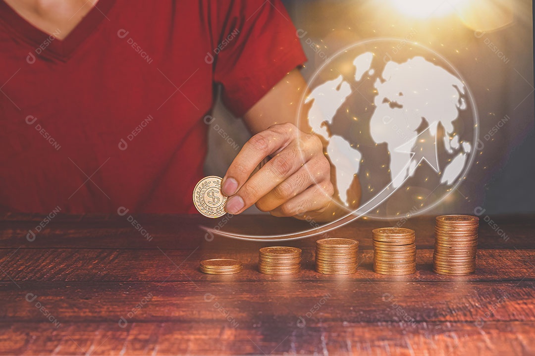 Conceito de empresários investindo em ações e crescimento de renda