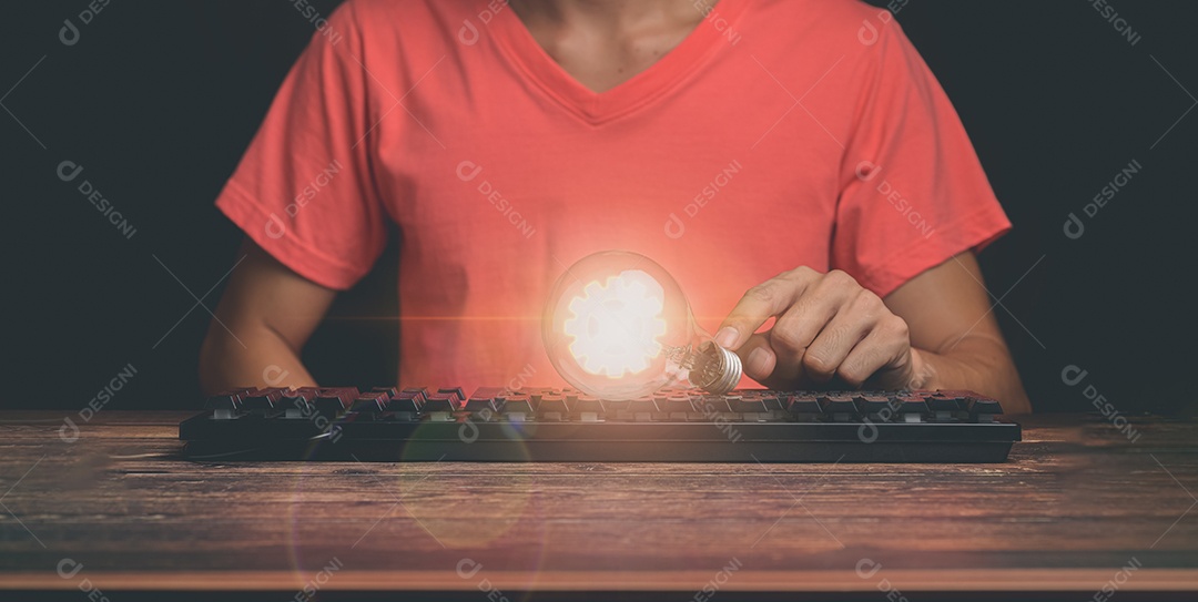 Ideia de lâmpada Ilustração criativa de desenvolvimento de negócios sustentáveis