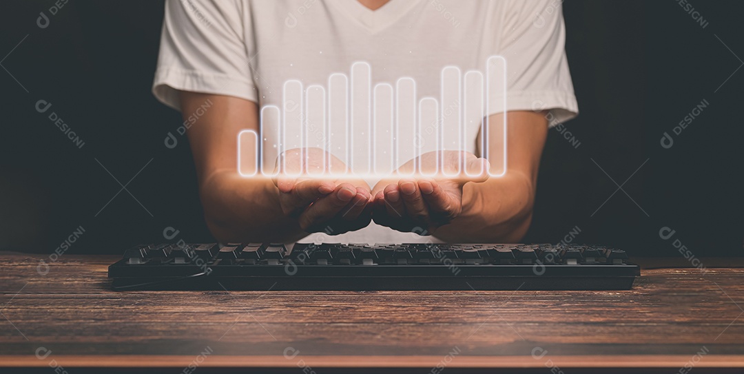 Ilustração do gráfico de crescimento de negócios de gráfico de investimento