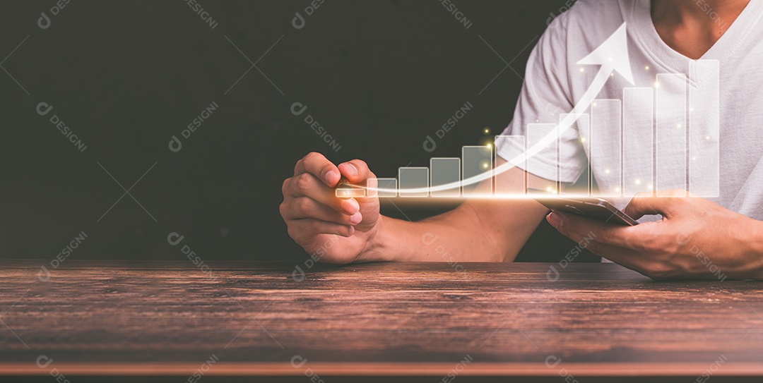 Planejamento e estratégia Estoque de holograma virtual de crescimento de negócios