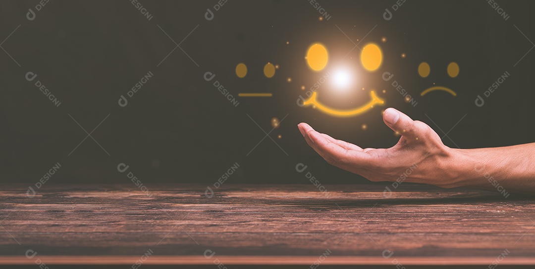 Símbolo de carrapato do cliente recebeu a satisfação da ilustração 3D dos funcionários