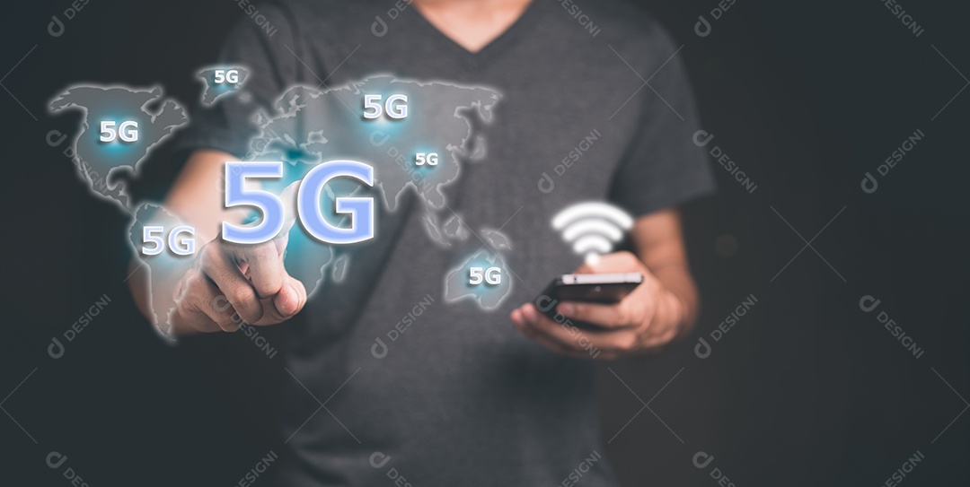 ilustração do sistema de distribuição de sinal 5G