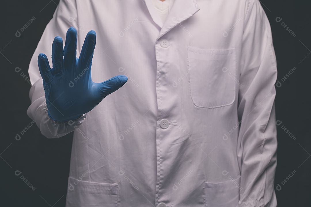 Gestos de mão do médico em atividades