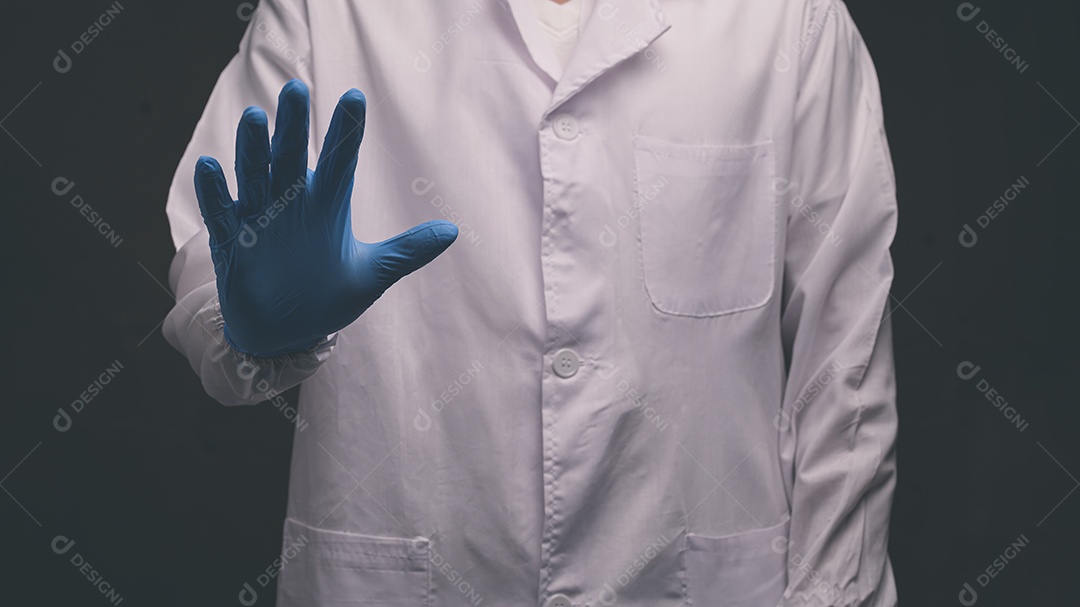 Gestos de mão do médico em atividades