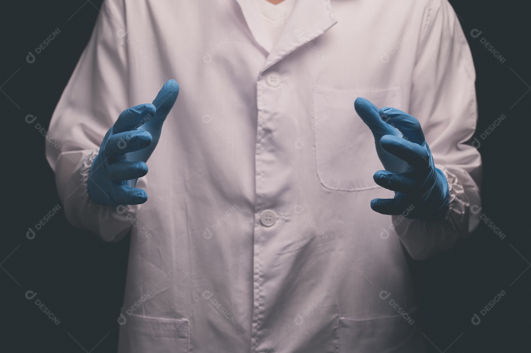 Gestos de mão do médico em atividades