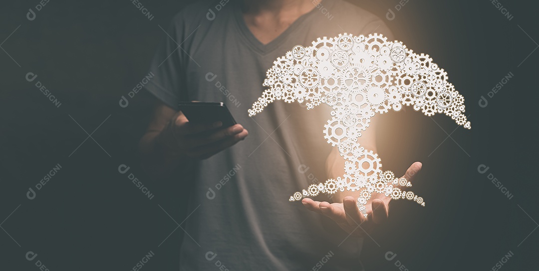 Conceito de árvore de engrenagem na ilustração de trabalho