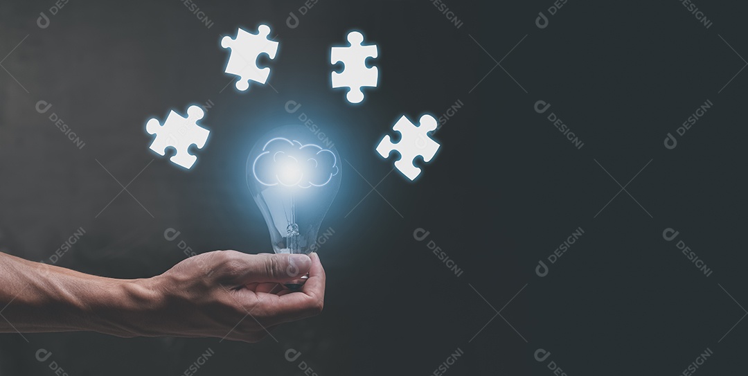 ícone de quebra-cabeça, ilustração de ideia de soluções de negócios