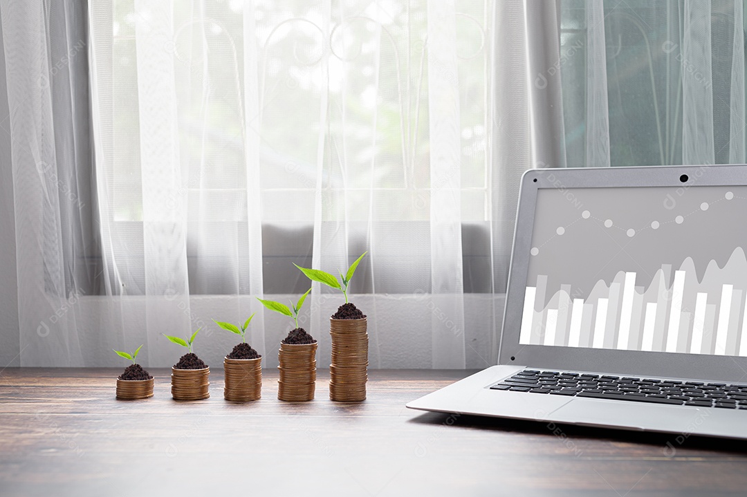 ilustração de crescimento de negócios de estoque de investimento empilhados