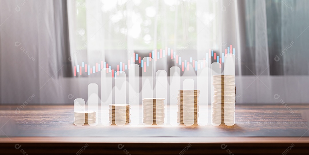 ilustração de crescimento de negócios de estoque de investimento empilhados