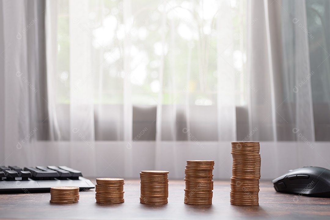 ilustração de crescimento de negócios de estoque de investimento empilhados