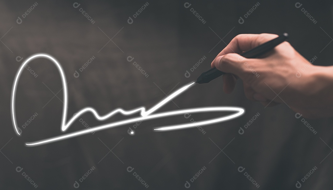 Executivos escrevem a ilustração das assinaturas digitais