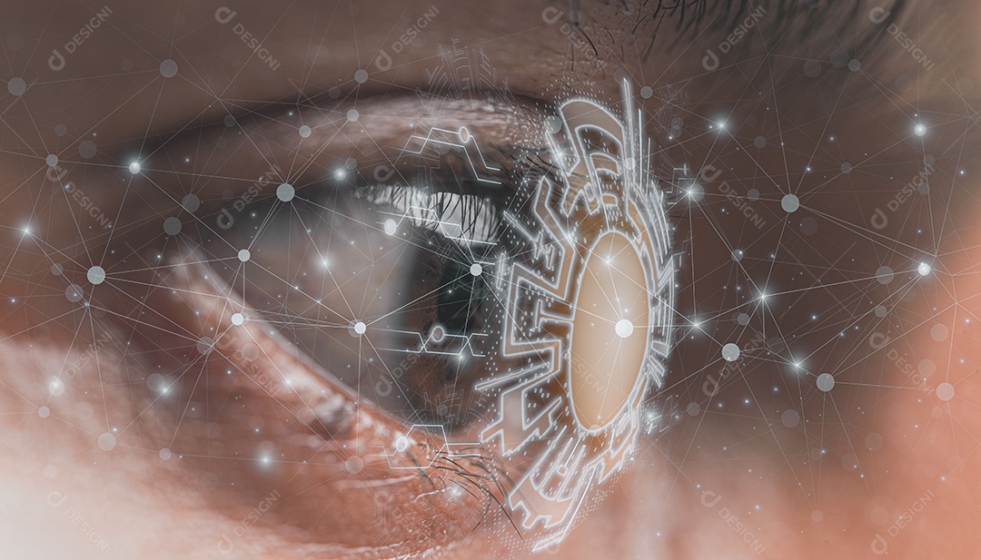 Ilustração abstrata do conceito de olho de alta tecnologia