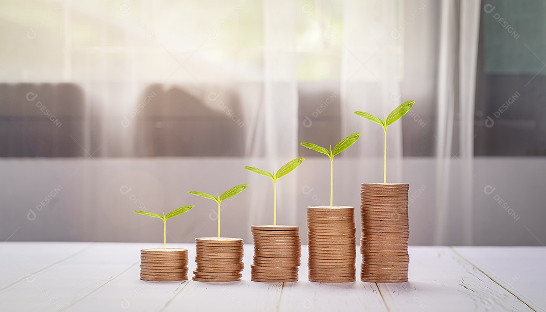 Crescer dinheiro, finanças empresariais e economizar investimento em dinheiro, gráfico