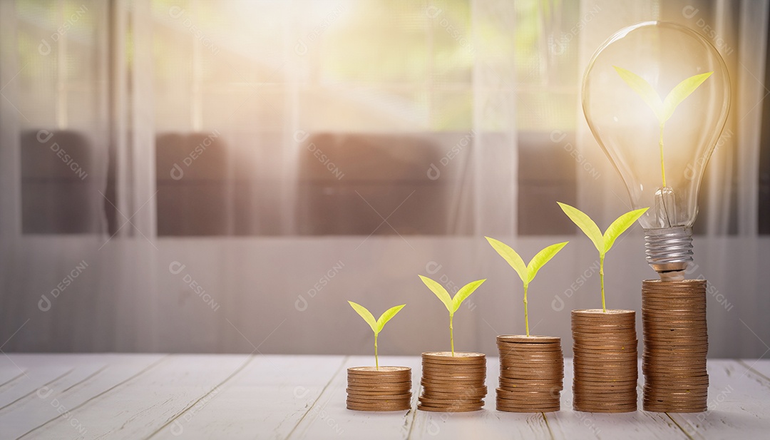 Crescer dinheiro, finanças empresariais e economizar investimento em dinheiro, gráfico