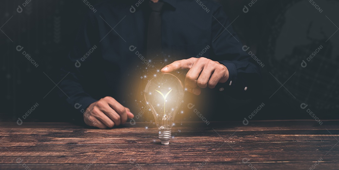 Conceito, ideia, ilustração de crescimento de lâmpada