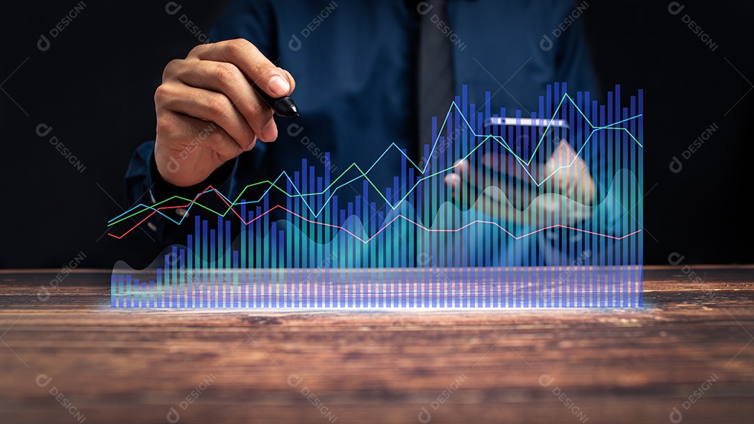 Progresso do crescimento do negócio ou o conceito de sucesso investem na ilustração comercial