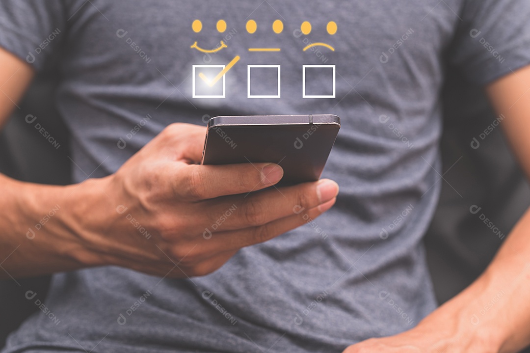 Símbolo do tick do cliente foi dado à satisfação dos funcionários.