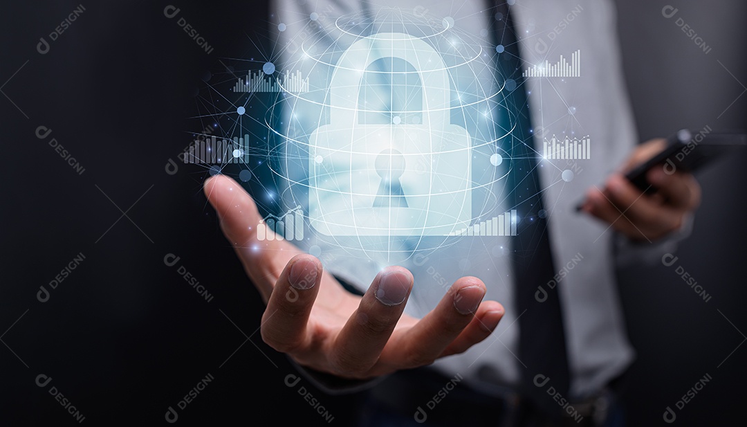 Empresário investindo em ações exibir gráfico de holograma negócios