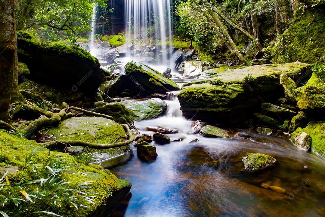 cachoeira na floresta profunda na tailândia