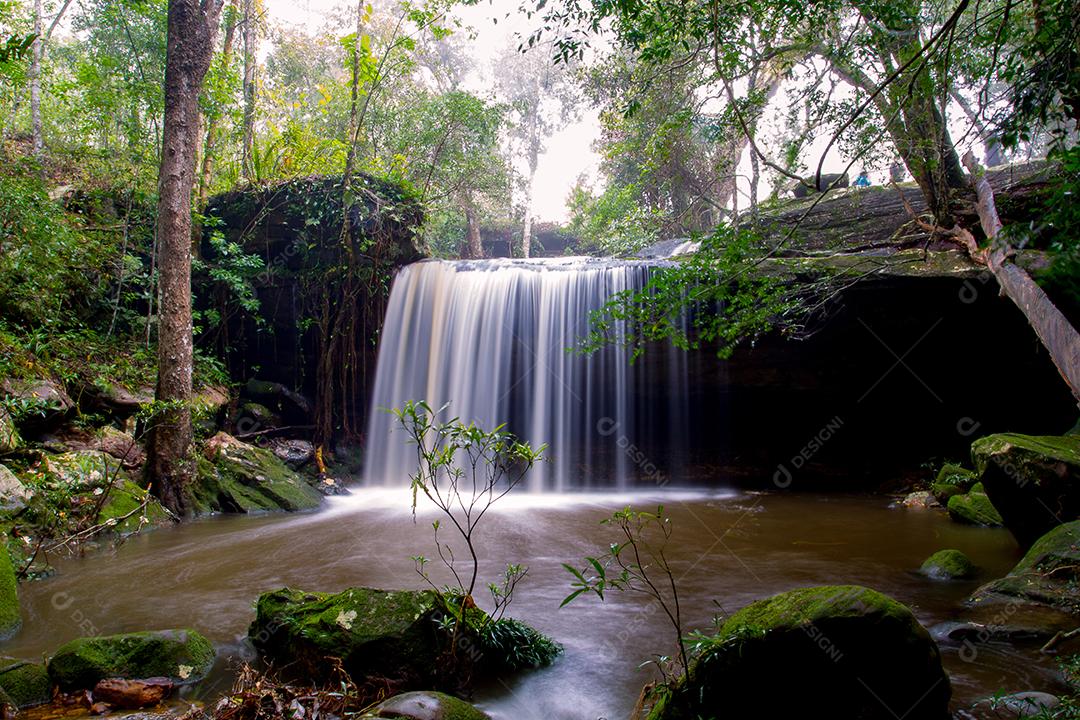 cachoeira na floresta profunda na tailândia