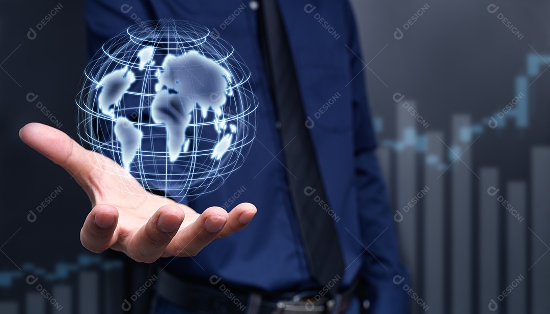 Gráfico investidores estoque negócios ilustração da economia global. Mercado de ações