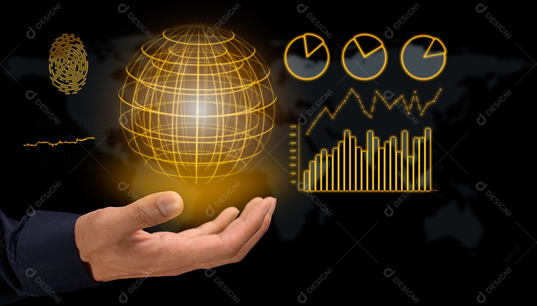 Empresário mostrando o gráfico de crescimento do investimento em estoque