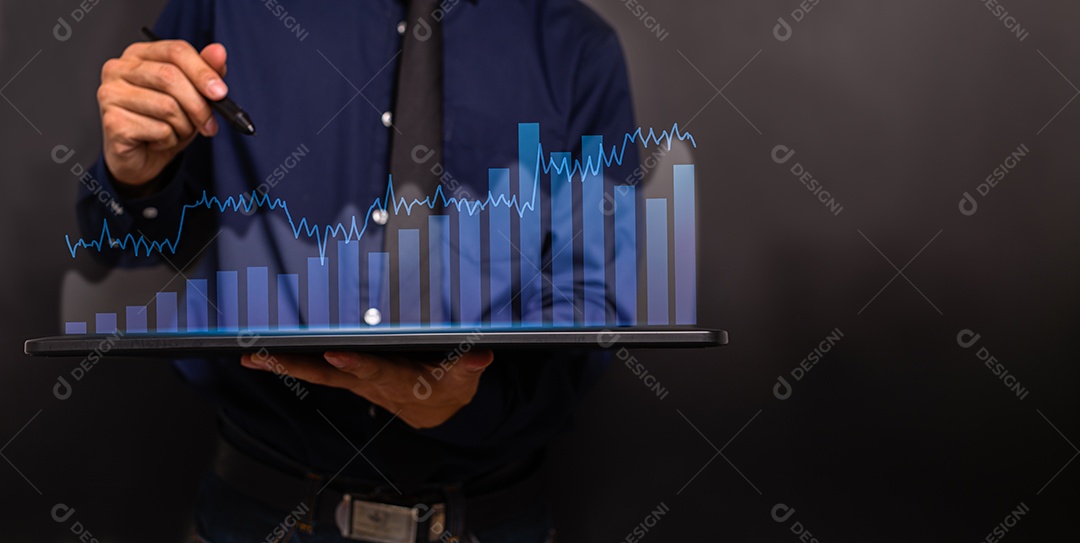 Gráfico investidores estoque negócios ilustração da economia global. Mercado de ações