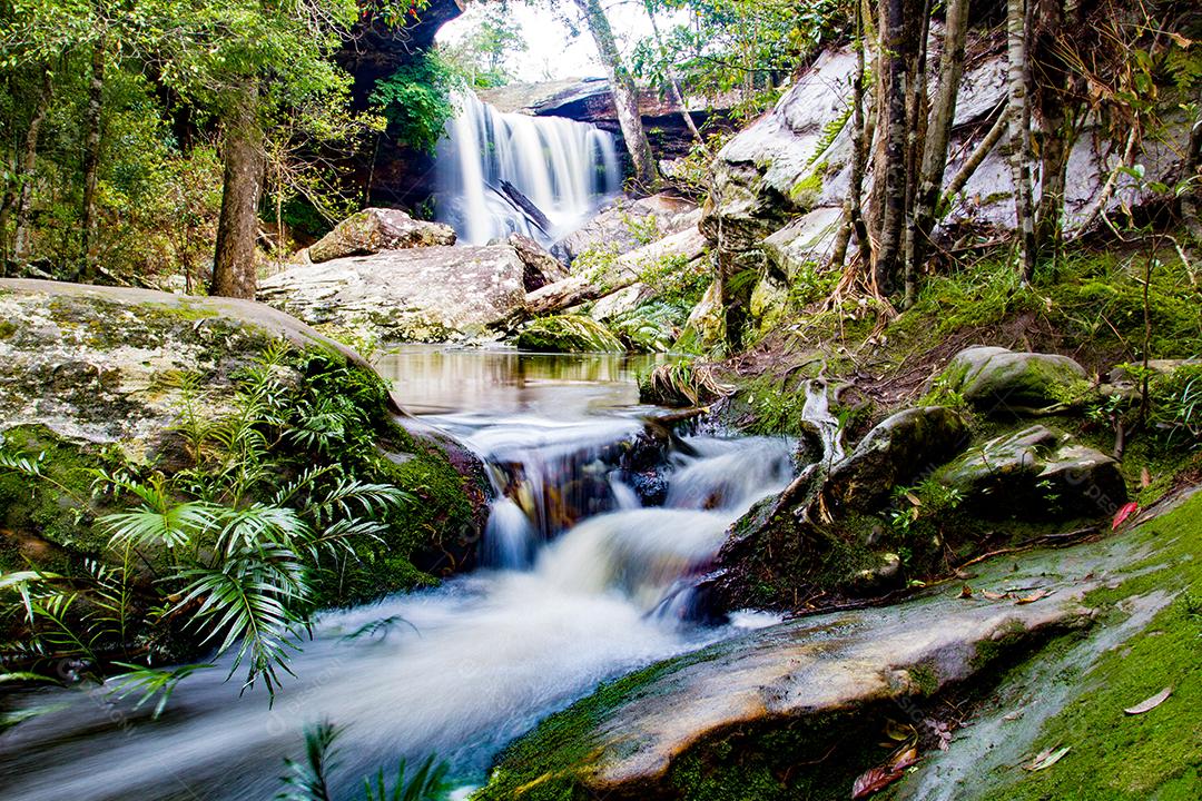cachoeira na floresta profunda na tailândia