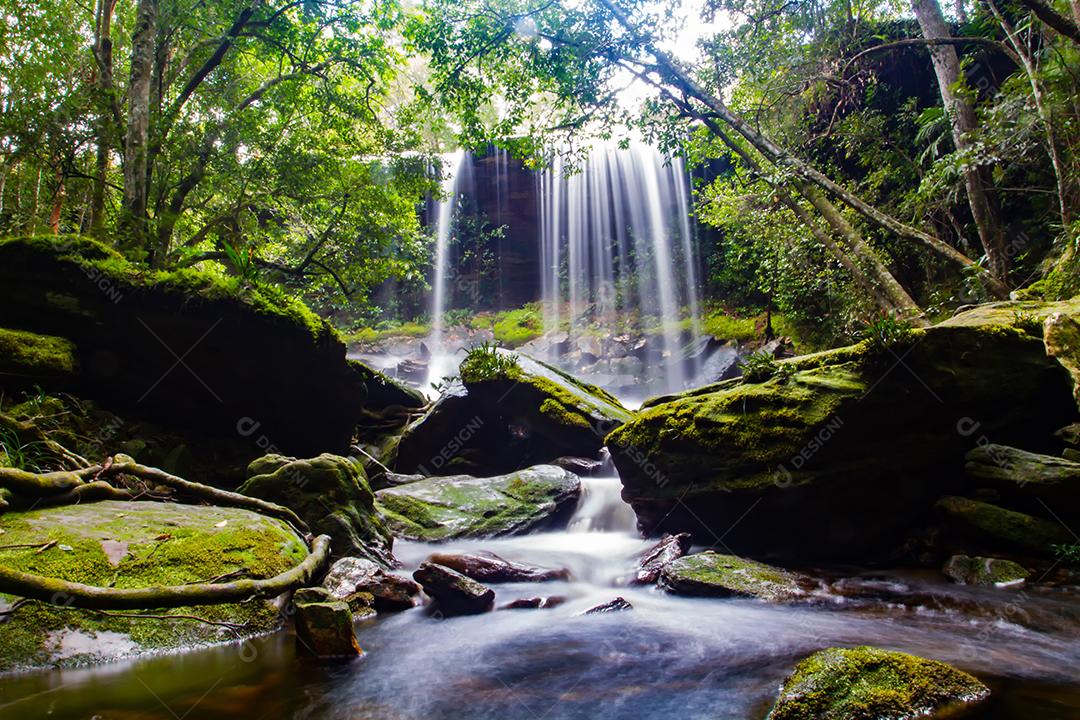 cachoeira na floresta profunda na tailândia