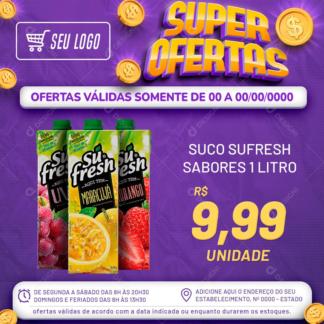 Social Media Supermercado Super Ofertas Produto PSD Editável