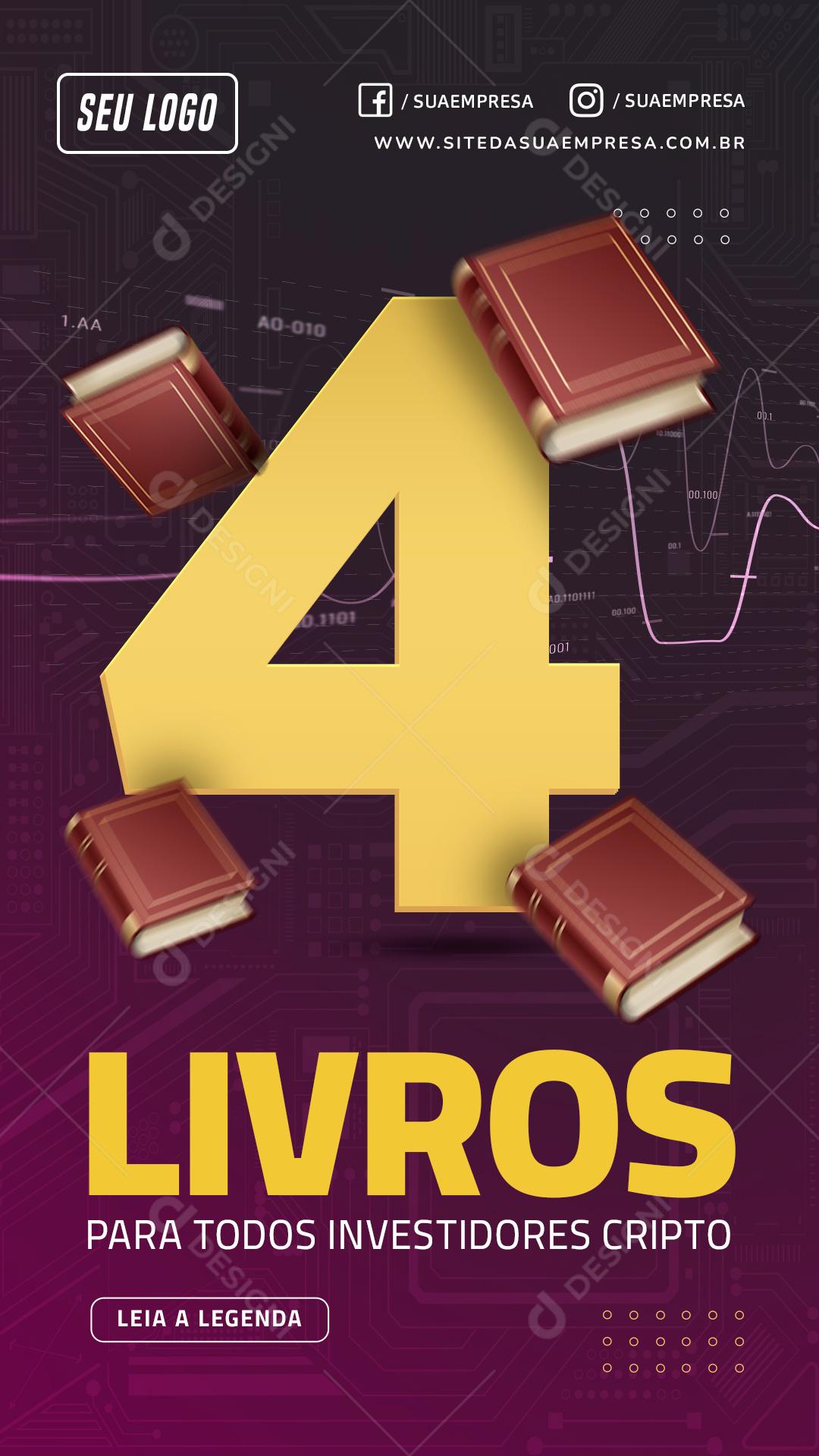 Social Media Livros Para Todos Investidores Story PSD Editável